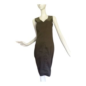 Sarah Pacini Elegant Olive Midi Dress